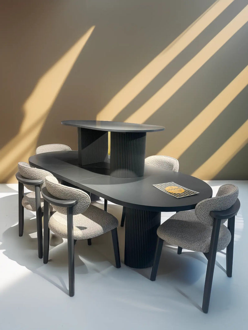 Table à manger + table basse + 6 chaises assorties Sky Home Literie