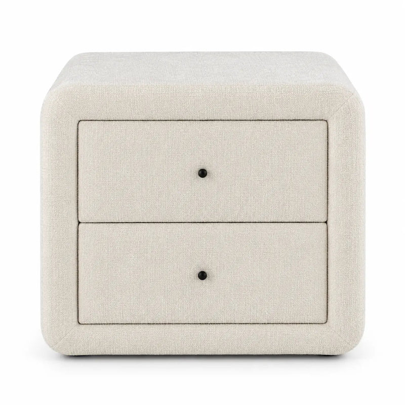 Table de Chevet MONACO Skybedd en tissu crème, vue de face